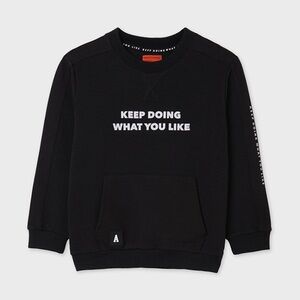 Size 14 Boys Mayoral Black Sweatshirt with Motivational Text